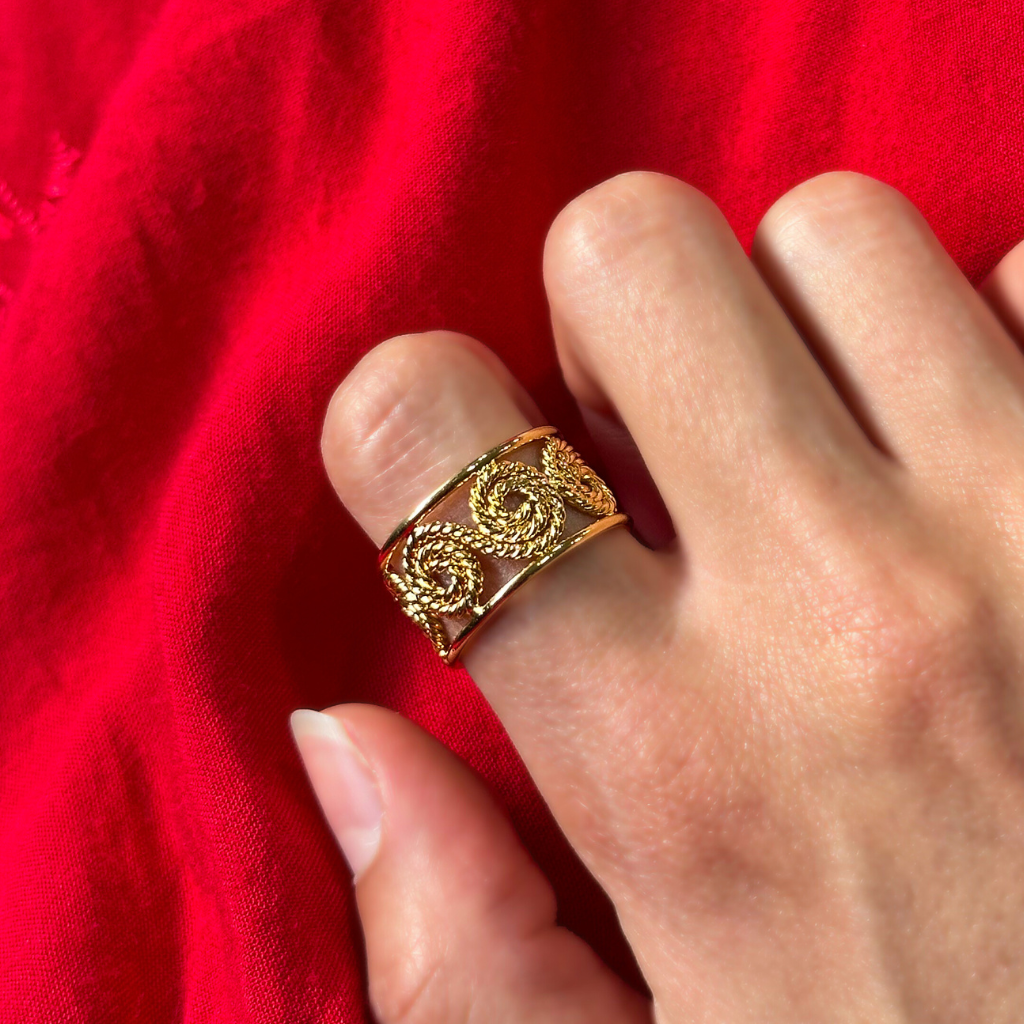 Braided Flower Band Ring