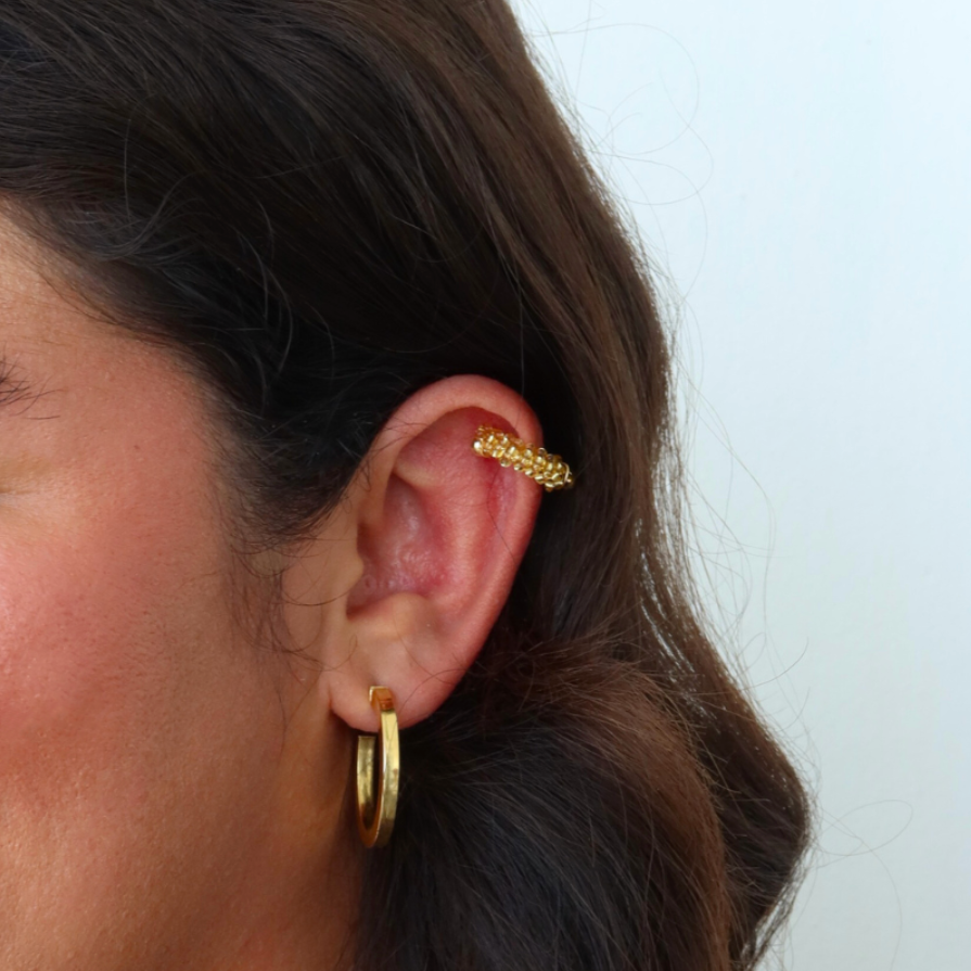 Handmade_gold-filled_earcuff_with_semiprecious_beads