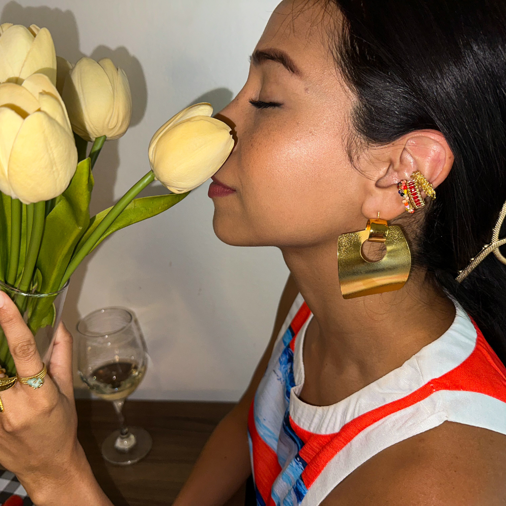Bronze_Squared_Earrings_24kGoldPlated_With_Handmade_EarCuffs