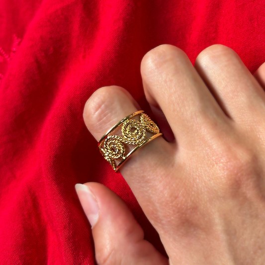 Braided Flower Band Ring
