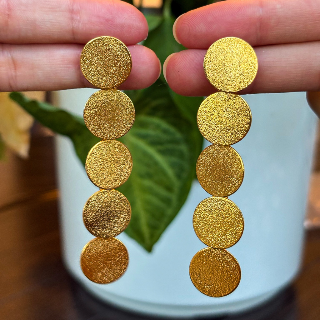 Handmade [Specific Design] Earrings with [Specific Detail] - 24k Gold Plated Bronze