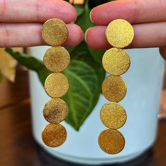 Handmade [Specific Design] Earrings with [Specific Detail] - 24k Gold Plated Bronze
