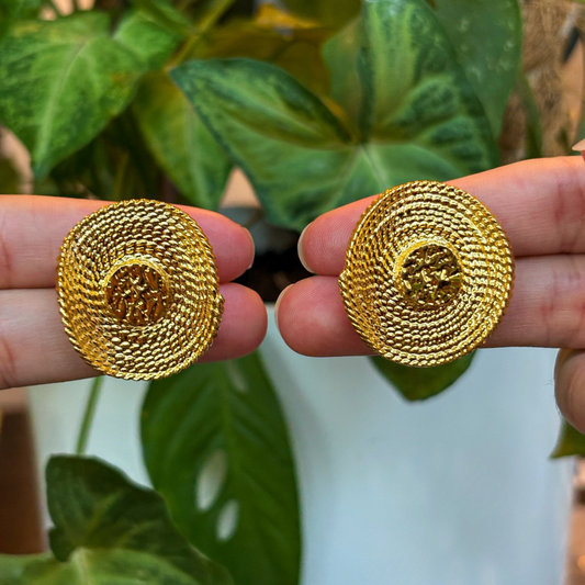 Handmade [Specific Design] Earrings with [Specific Detail] - 24k Gold Plated Bronze