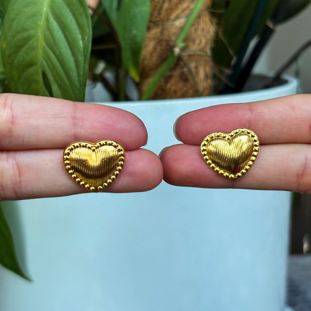 Handmade [Specific Design] Earrings with [Specific Detail] - 24k Gold Plated Bronze