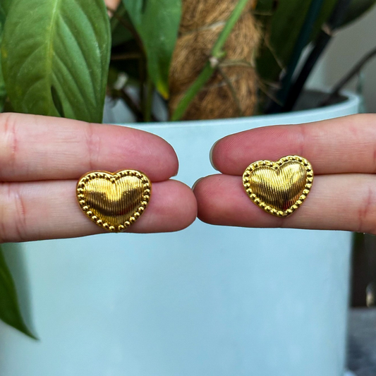 Handmade [Specific Design] Earrings with [Specific Detail] - 24k Gold Plated Bronze