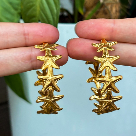 Handmade [Specific Design] Earrings with [Specific Detail] - 24k Gold Plated Bronze