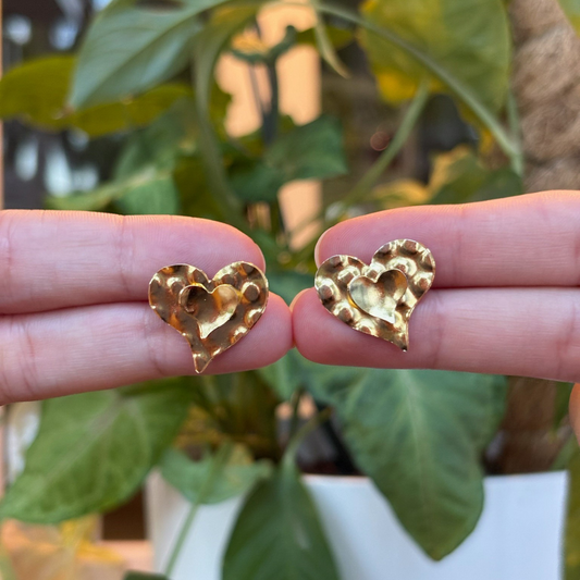 Handmade [Specific Design] Earrings with [Specific Detail] - 24k Gold Plated Bronze