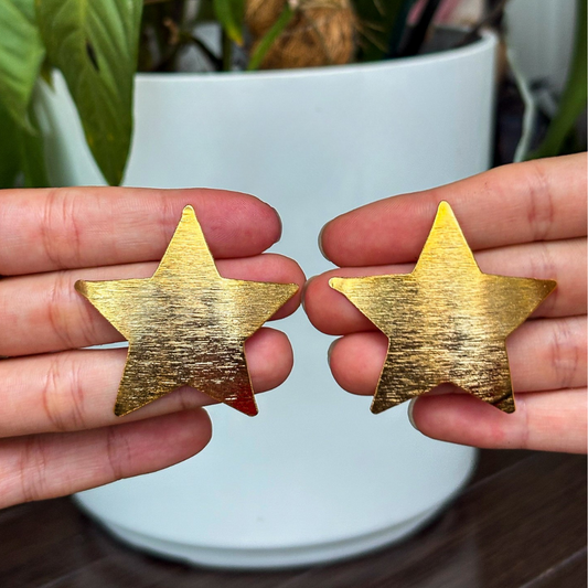 Handmade [Specific Design] Earrings with [Specific Detail] - 24k Gold Plated Bronze