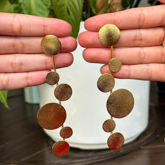 Handmade [Specific Design] Earrings with [Specific Detail] - 24k Gold Plated Bronze