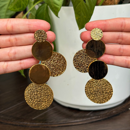 Handmade [Specific Design] Earrings with [Specific Detail] - 24k Gold Plated Bronze
