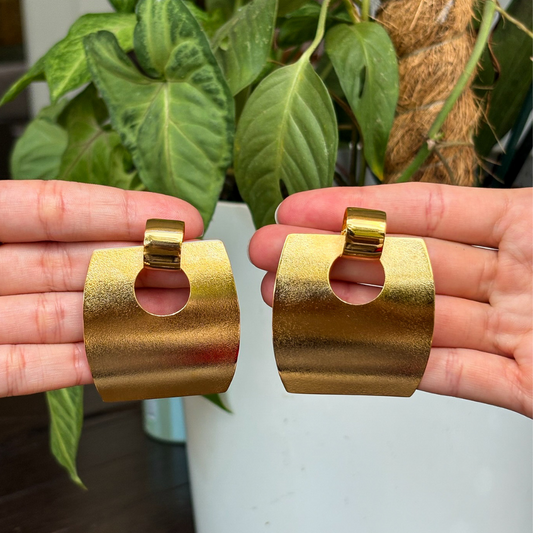Handmade [Specific Design] Earrings with [Specific Detail] - 24k Gold Plated Bronze
