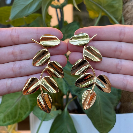 Handmade [Specific Design] Earrings with [Specific Detail] - 24k Gold Plated Bronze