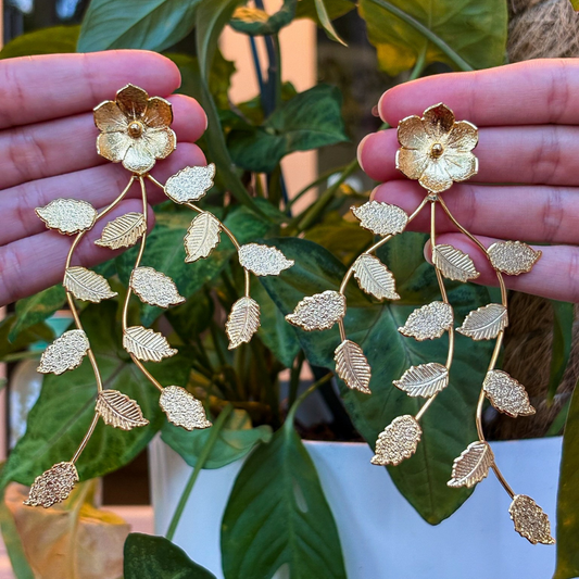 Handmade [Specific Design] Earrings with [Specific Detail] - 24k Gold Plated Bronze