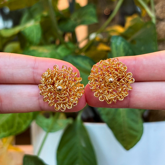 Handmade [Specific Design] Earrings with [Specific Detail] - 24k Gold Plated Bronze